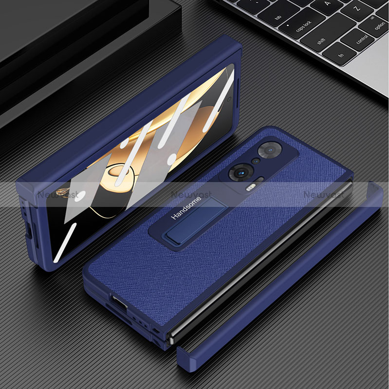 Luxury Leather Matte Finish and Plastic Back Cover Case for Huawei Honor Magic V 5G