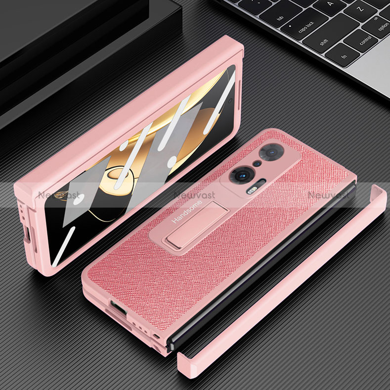 Luxury Leather Matte Finish and Plastic Back Cover Case for Huawei Honor Magic V 5G