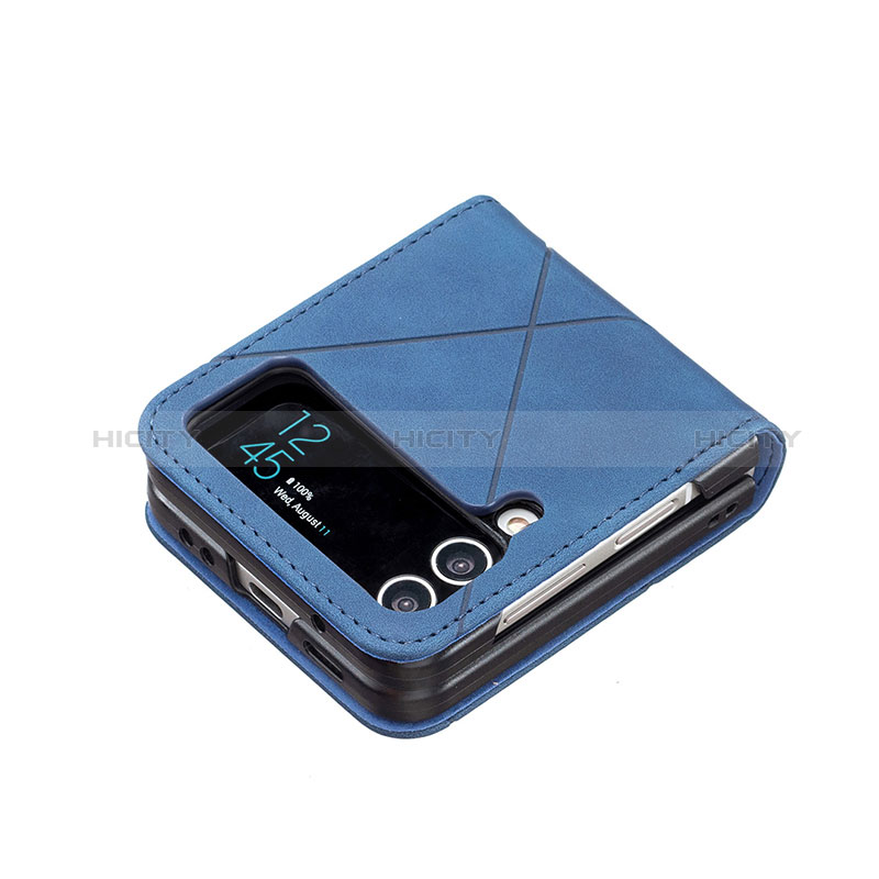 Luxury Leather Matte Finish and Plastic Back Cover Case for Samsung Galaxy Z Flip4 5G