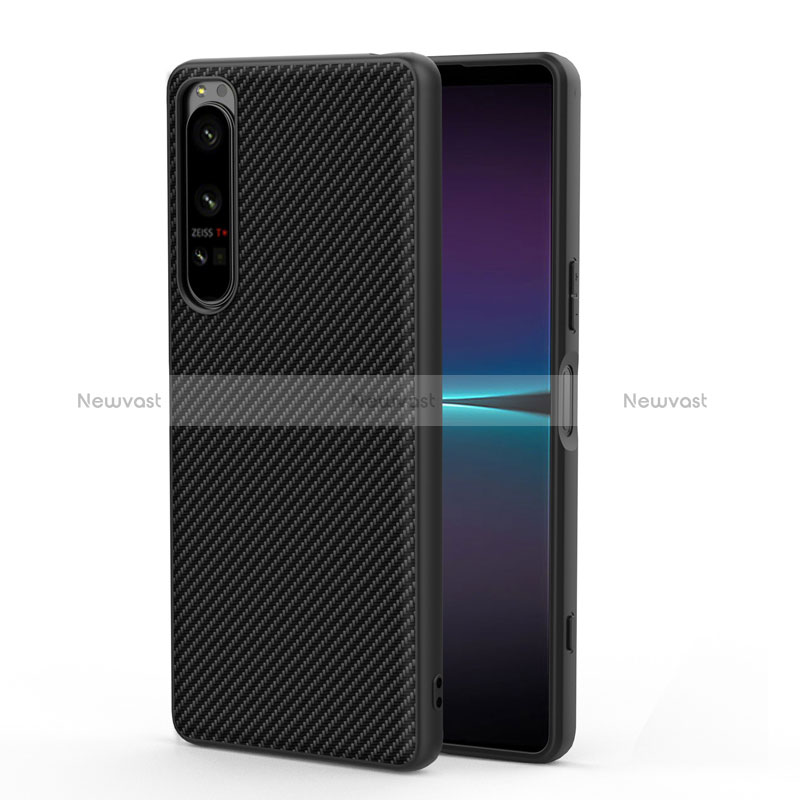 Luxury Leather Matte Finish and Plastic Back Cover Case for Sony Xperia 1 IV