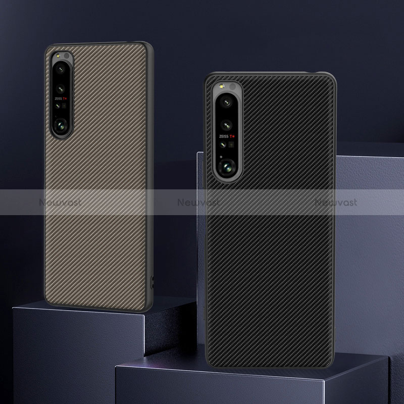 Luxury Leather Matte Finish and Plastic Back Cover Case for Sony Xperia 1 IV