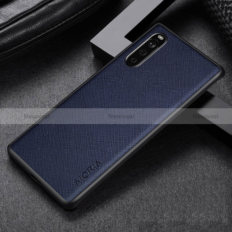 Luxury Leather Matte Finish and Plastic Back Cover Case for Sony Xperia 10 III Lite