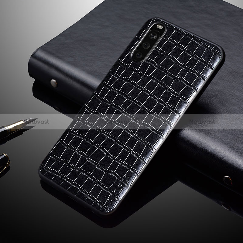 Luxury Leather Matte Finish and Plastic Back Cover Case for Sony Xperia 10 IV SO-52C