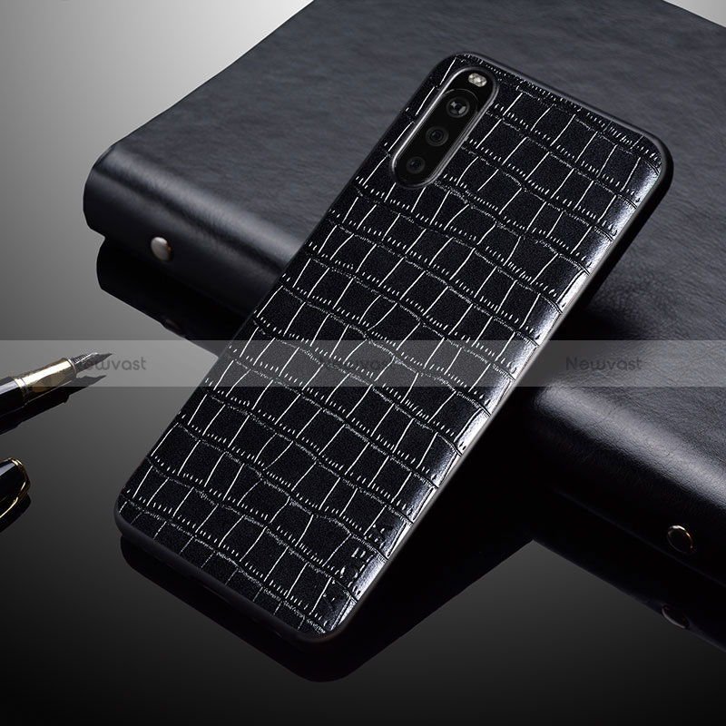 Luxury Leather Matte Finish and Plastic Back Cover Case for Sony Xperia 10 IV SOG07