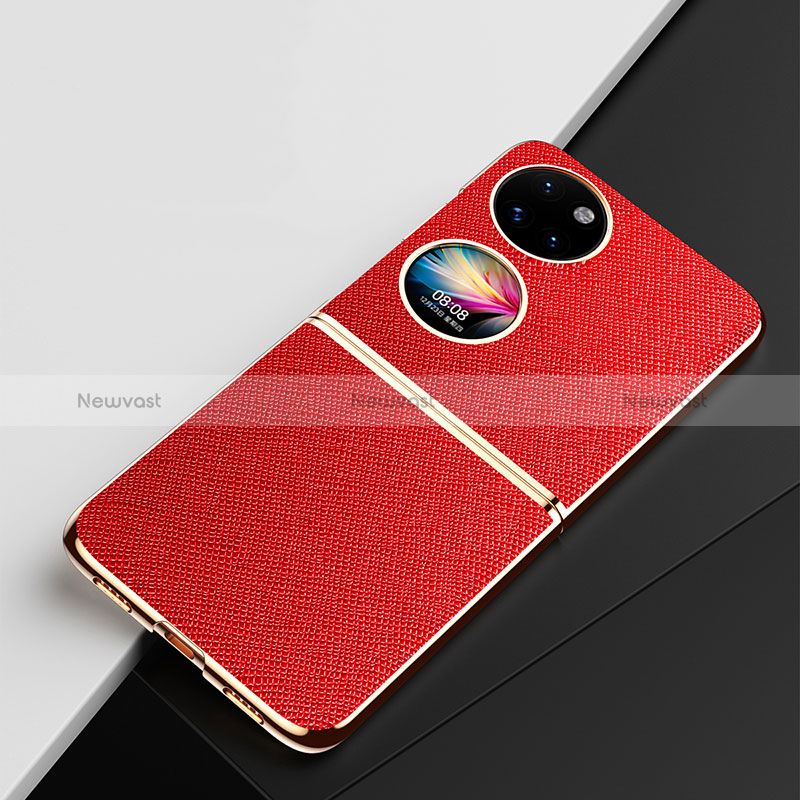 Luxury Leather Matte Finish and Plastic Back Cover Case GS1 for Huawei Pocket S