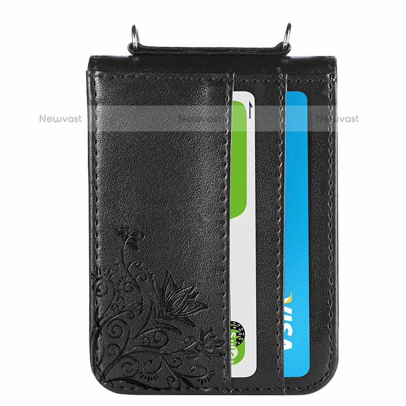 Luxury Leather Matte Finish and Plastic Back Cover Case H04 for Samsung Galaxy Z Flip3 5G