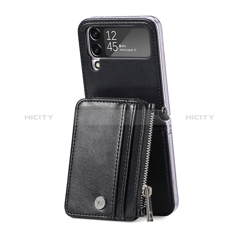 Luxury Leather Matte Finish and Plastic Back Cover Case H06 for Samsung Galaxy Z Flip4 5G