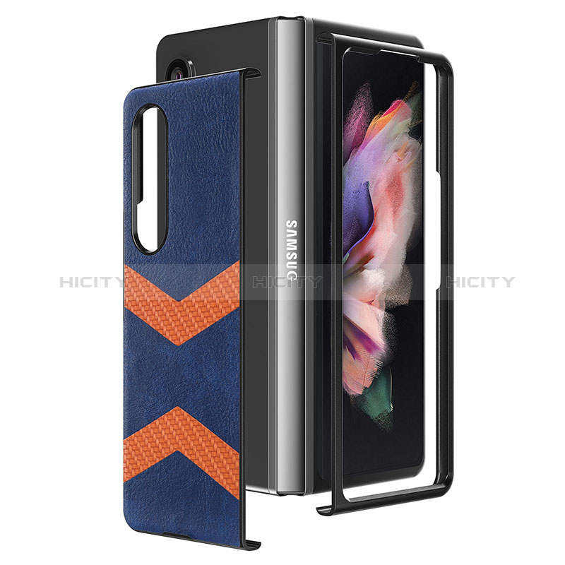 Luxury Leather Matte Finish and Plastic Back Cover Case H09 for Samsung Galaxy Z Fold4 5G