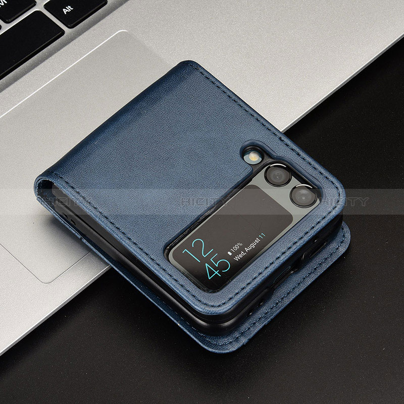 Luxury Leather Matte Finish and Plastic Back Cover Case JD1 for Samsung Galaxy Z Flip4 5G