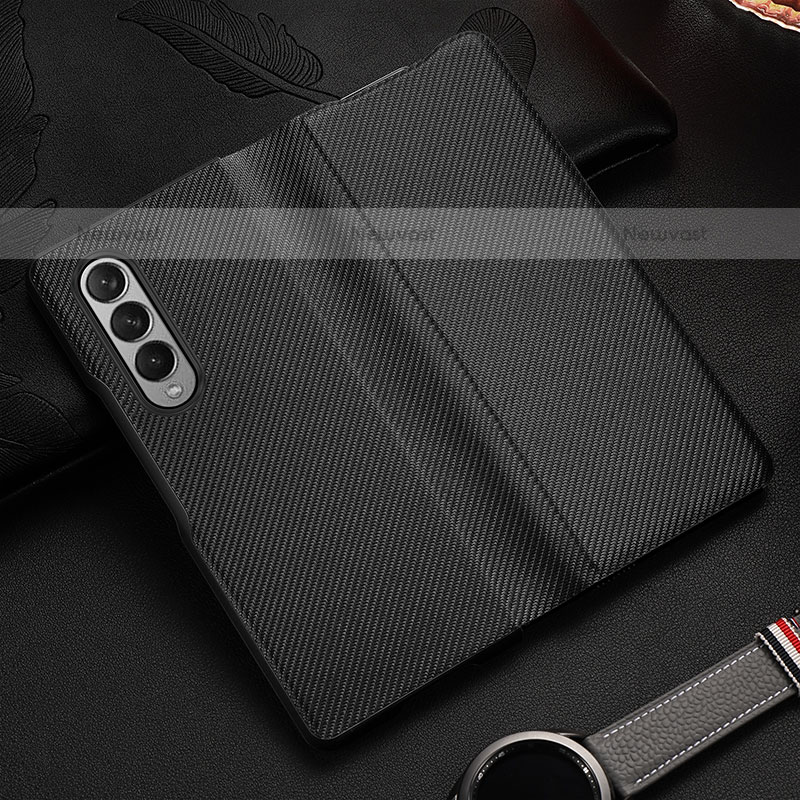 Luxury Leather Matte Finish and Plastic Back Cover Case L01 for Samsung Galaxy Z Fold3 5G