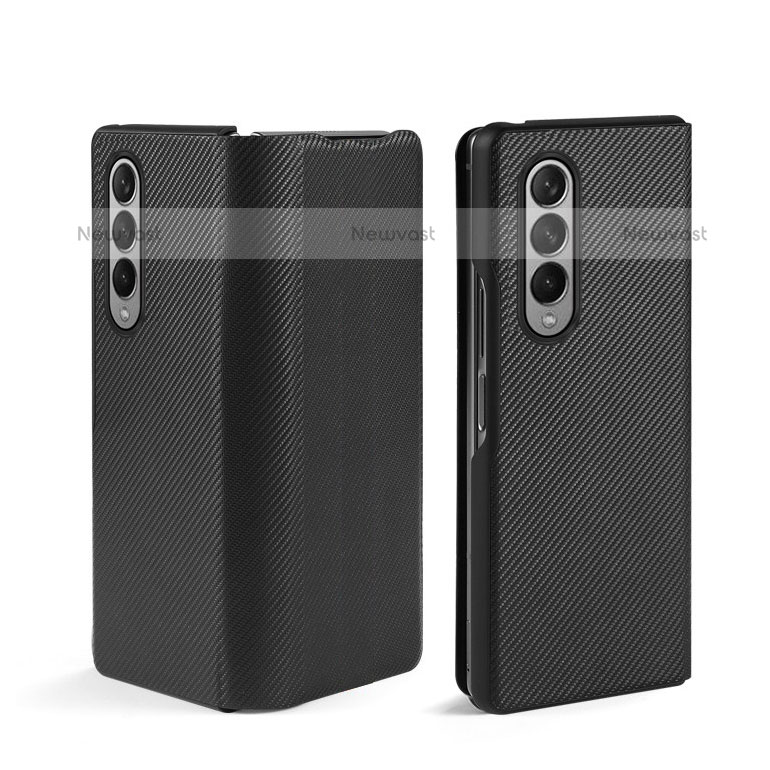 Luxury Leather Matte Finish and Plastic Back Cover Case L01 for Samsung Galaxy Z Fold3 5G