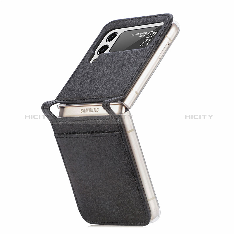 Luxury Leather Matte Finish and Plastic Back Cover Case L05 for Samsung Galaxy Z Flip4 5G