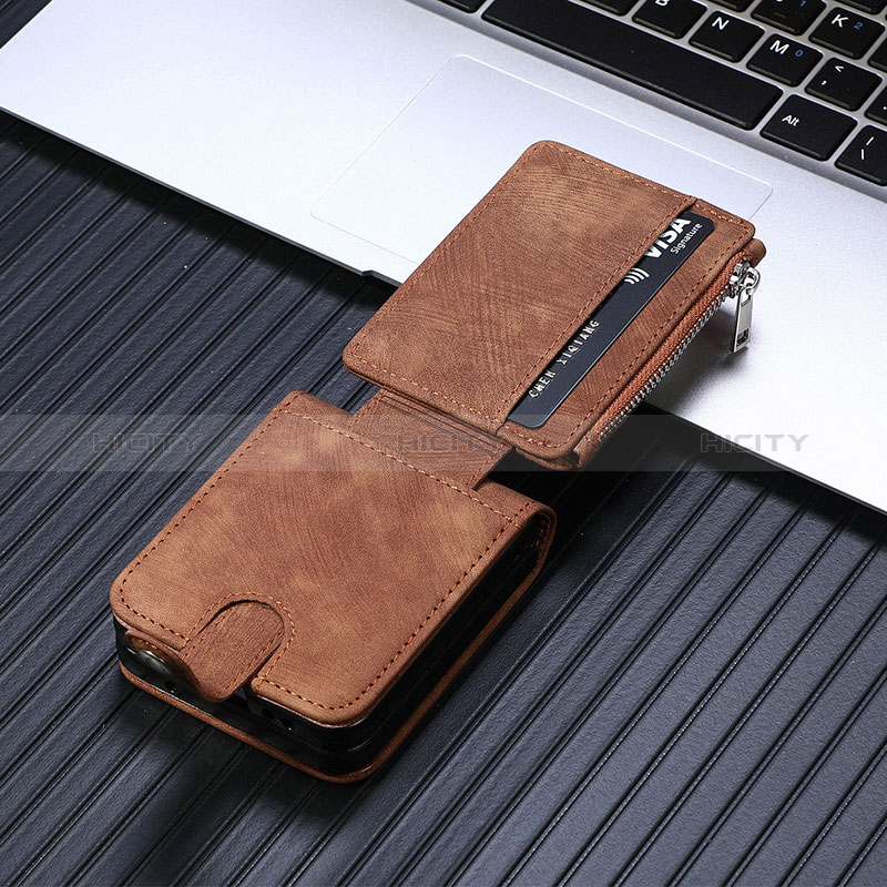 Luxury Leather Matte Finish and Plastic Back Cover Case L06 for Samsung Galaxy Z Flip4 5G