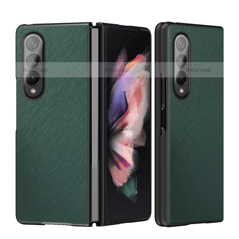 Luxury Leather Matte Finish and Plastic Back Cover Case L06 for Samsung Galaxy Z Fold3 5G