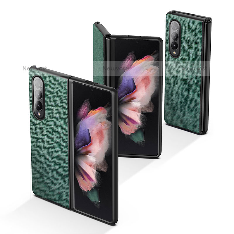 Luxury Leather Matte Finish and Plastic Back Cover Case L06 for Samsung Galaxy Z Fold3 5G