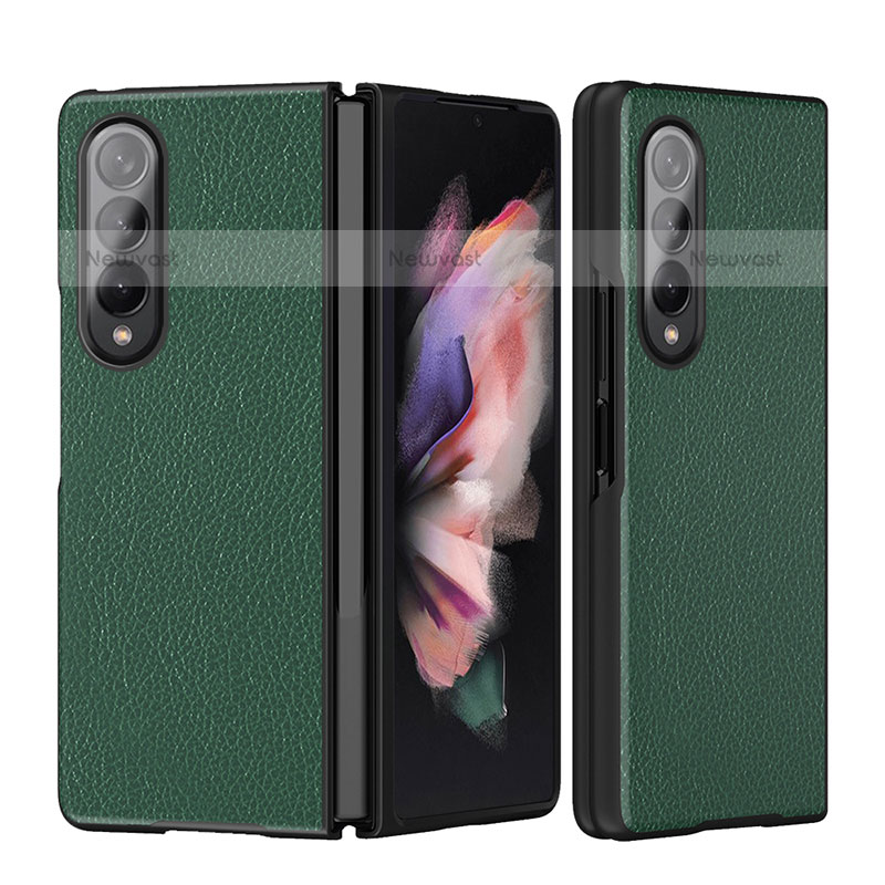 Luxury Leather Matte Finish and Plastic Back Cover Case L08 for Samsung Galaxy Z Fold3 5G