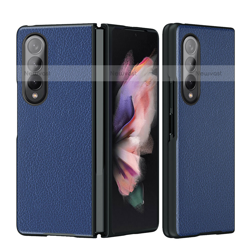 Luxury Leather Matte Finish and Plastic Back Cover Case L08 for Samsung Galaxy Z Fold3 5G