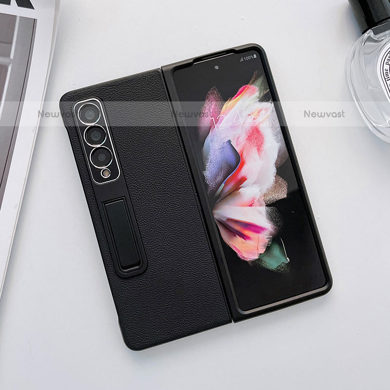 Luxury Leather Matte Finish and Plastic Back Cover Case L09 for Samsung Galaxy Z Fold3 5G