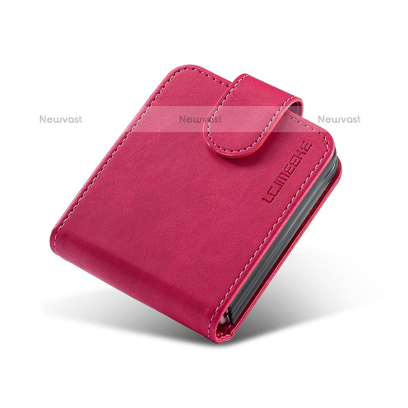 Luxury Leather Matte Finish and Plastic Back Cover Case LC1 for Samsung Galaxy Z Flip3 5G