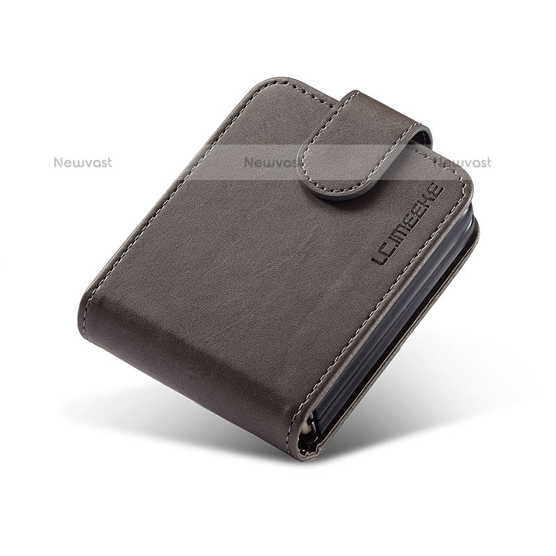 Luxury Leather Matte Finish and Plastic Back Cover Case LC1 for Samsung Galaxy Z Flip3 5G