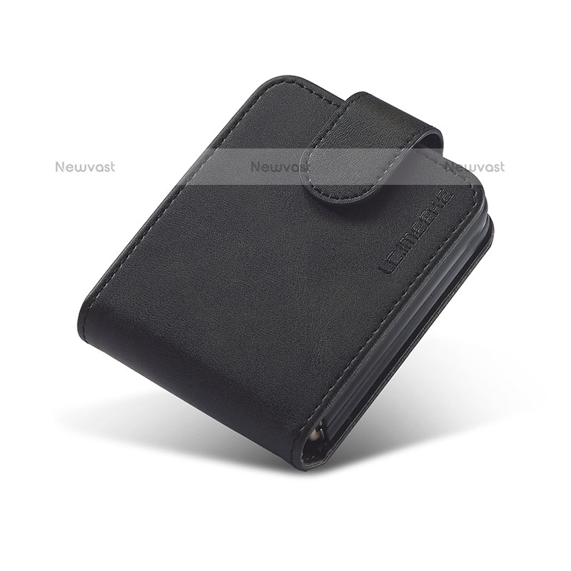 Luxury Leather Matte Finish and Plastic Back Cover Case LC1 for Samsung Galaxy Z Flip3 5G