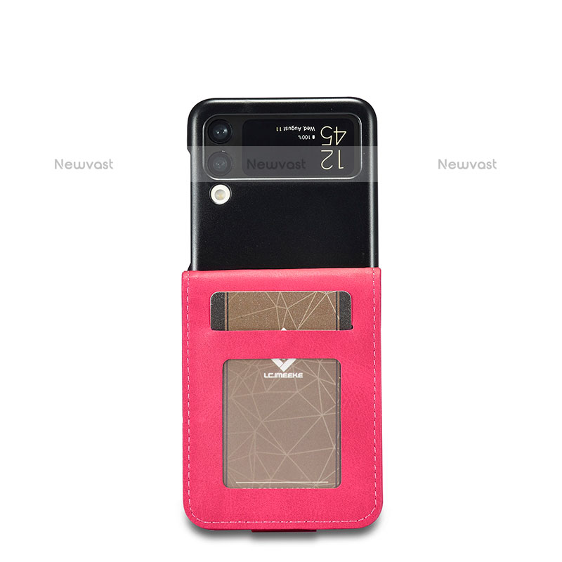 Luxury Leather Matte Finish and Plastic Back Cover Case LC1 for Samsung Galaxy Z Flip3 5G