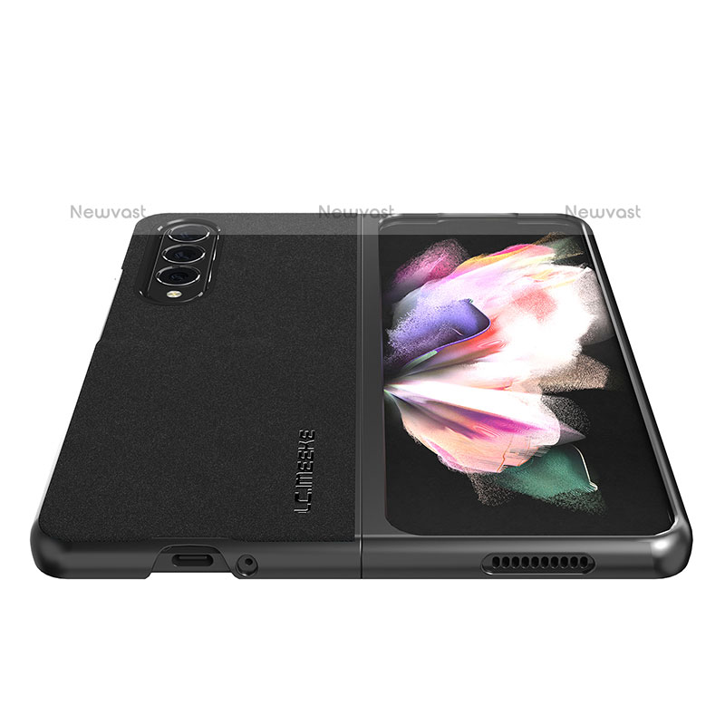 Luxury Leather Matte Finish and Plastic Back Cover Case LC1 for Samsung Galaxy Z Fold3 5G