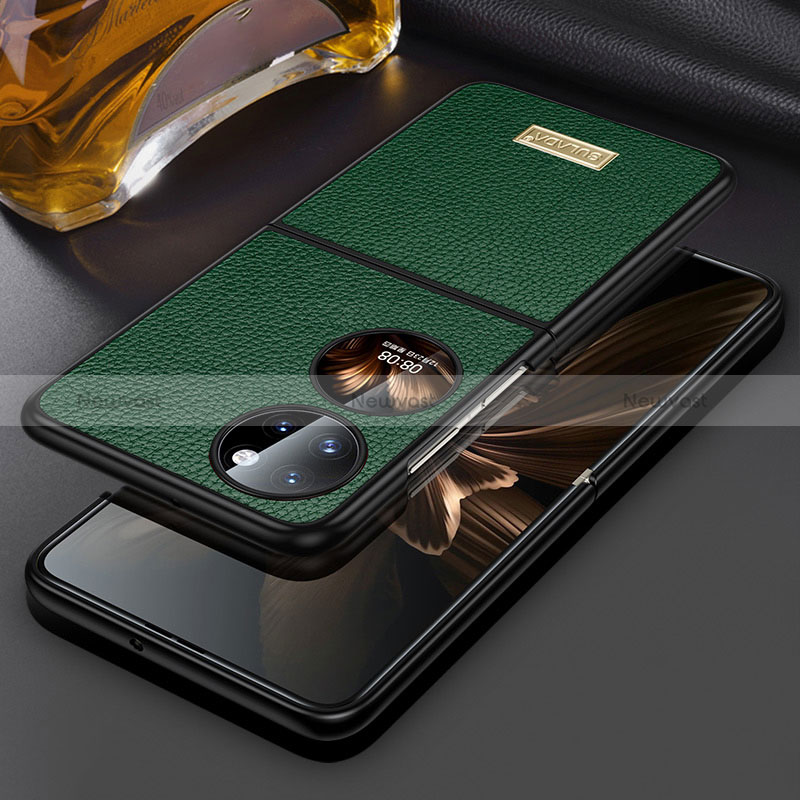 Luxury Leather Matte Finish and Plastic Back Cover Case LD1 for Huawei P50 Pocket