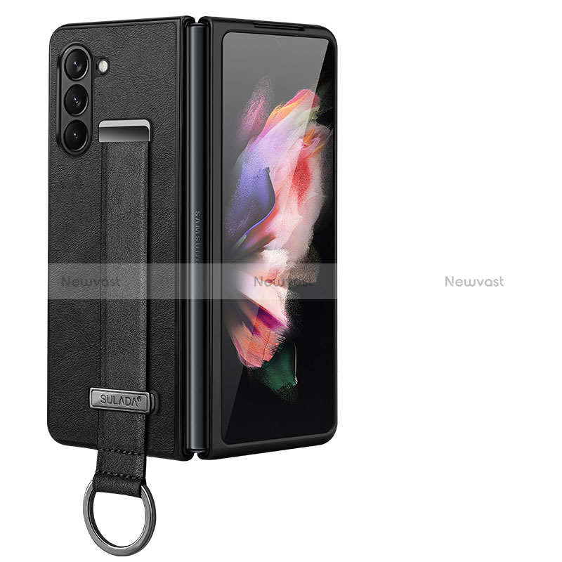 Luxury Leather Matte Finish and Plastic Back Cover Case LD1 for Samsung Galaxy Z Fold5 5G