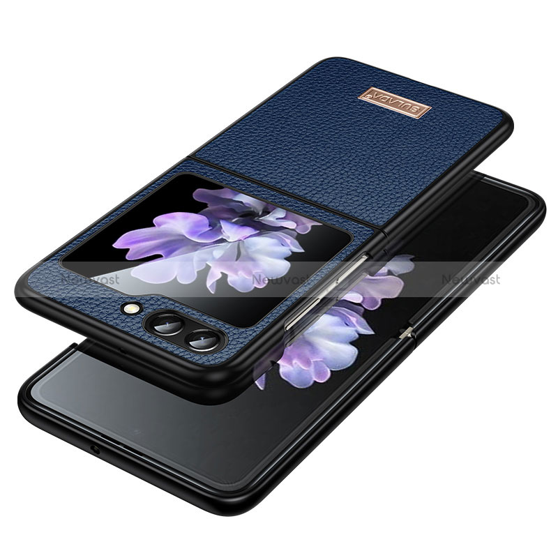 Luxury Leather Matte Finish and Plastic Back Cover Case LD3 for Samsung Galaxy Z Flip5 5G