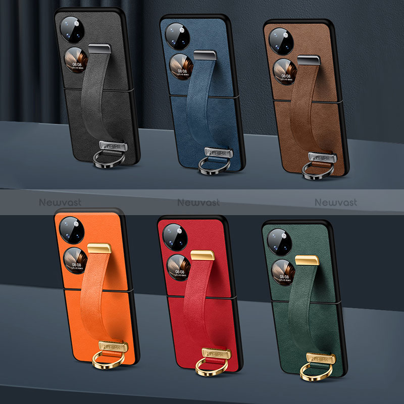 Luxury Leather Matte Finish and Plastic Back Cover Case LD4 for Huawei Pocket S