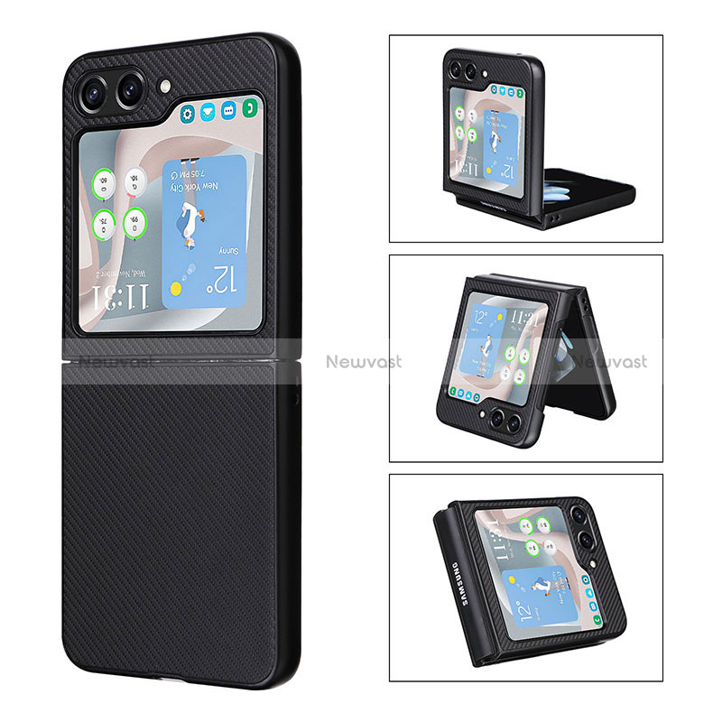 Luxury Leather Matte Finish and Plastic Back Cover Case LZ3 for Samsung Galaxy Z Flip5 5G