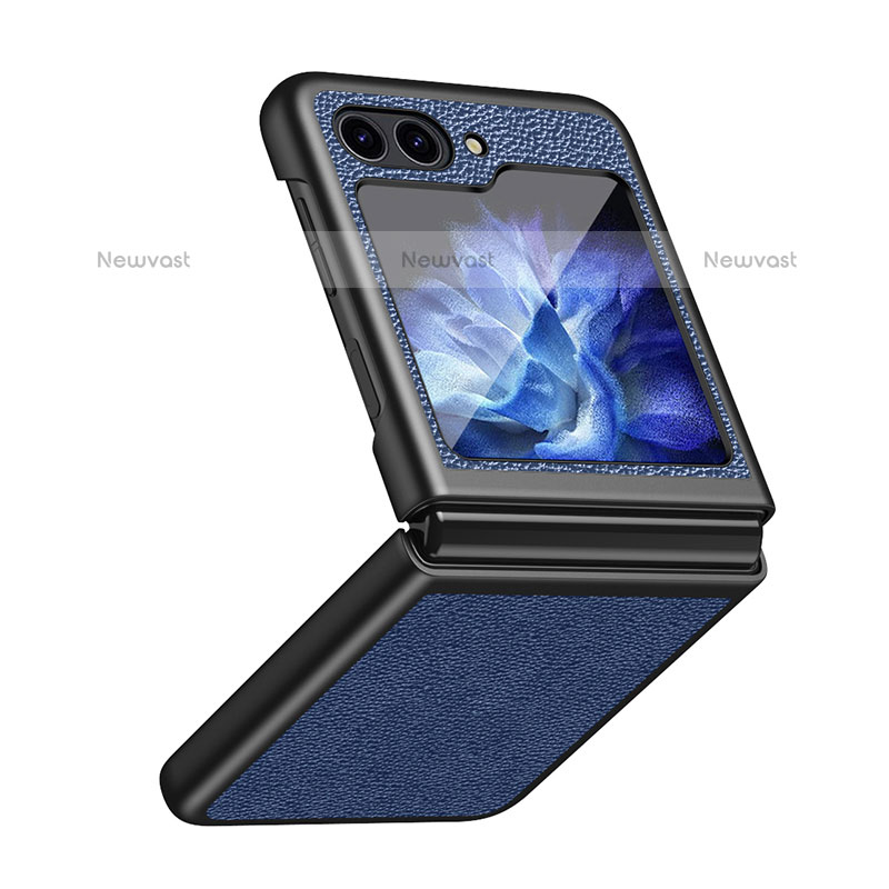 Luxury Leather Matte Finish and Plastic Back Cover Case QH2 for Samsung Galaxy Z Flip5 5G