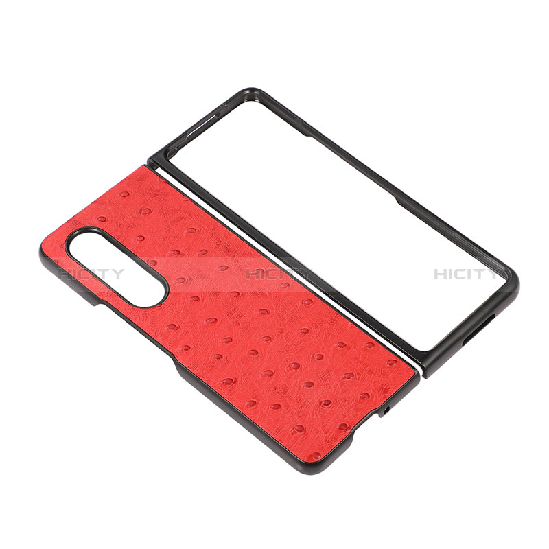 Luxury Leather Matte Finish and Plastic Back Cover Case R01 for Samsung Galaxy Z Fold4 5G