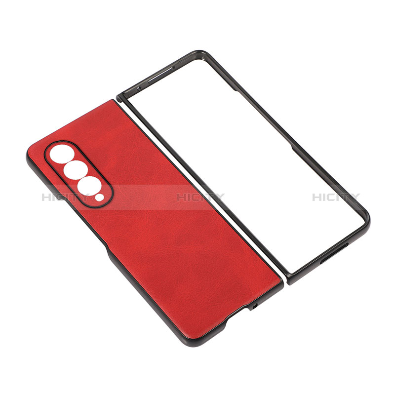 Luxury Leather Matte Finish and Plastic Back Cover Case R02 for Samsung Galaxy Z Fold4 5G