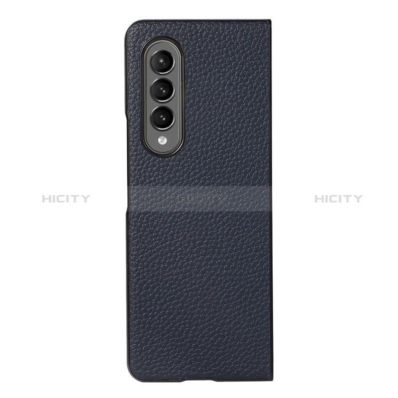 Luxury Leather Matte Finish and Plastic Back Cover Case R03 for Samsung Galaxy Z Fold4 5G