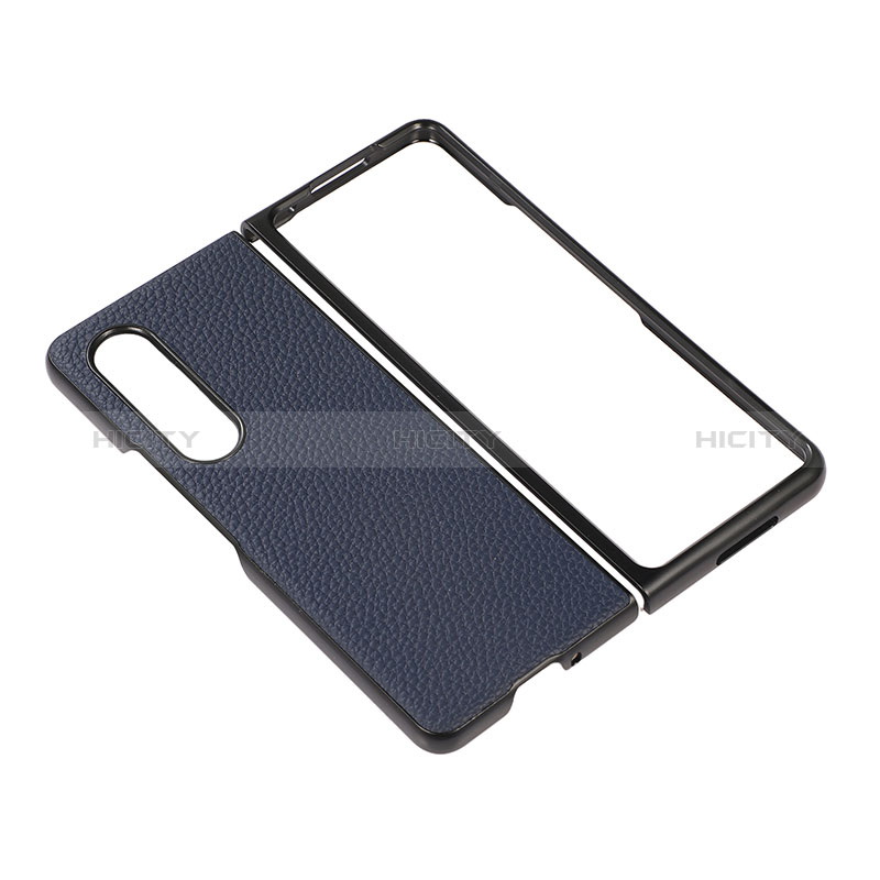 Luxury Leather Matte Finish and Plastic Back Cover Case R03 for Samsung Galaxy Z Fold4 5G