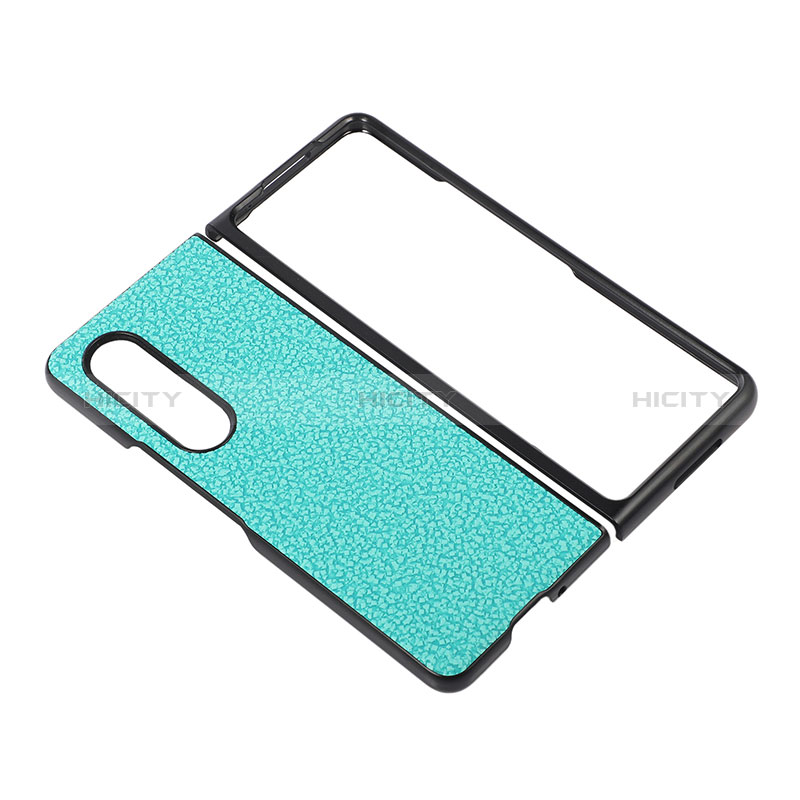 Luxury Leather Matte Finish and Plastic Back Cover Case R04 for Samsung Galaxy Z Fold4 5G