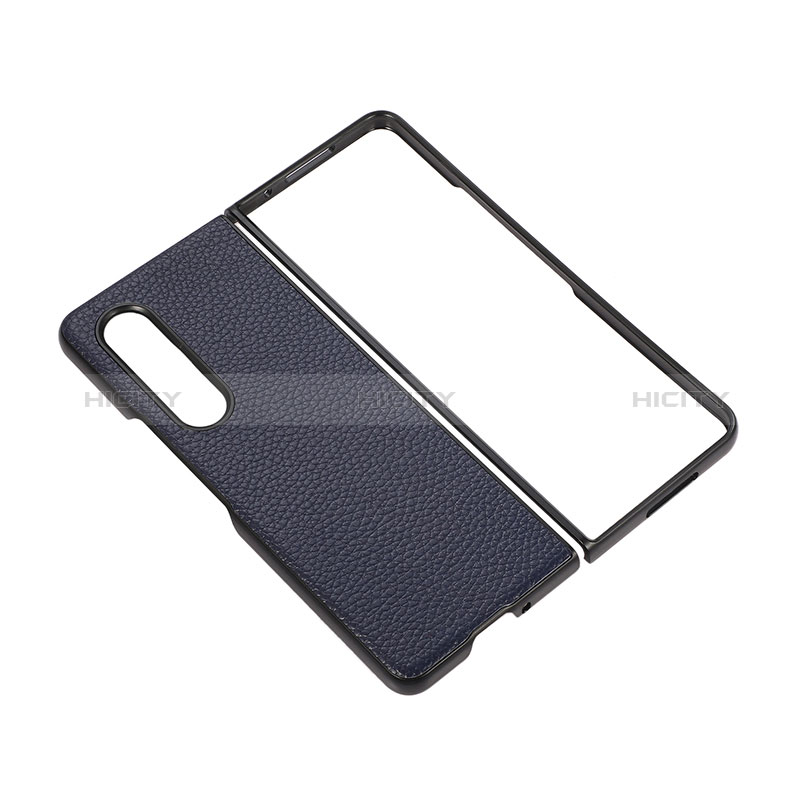 Luxury Leather Matte Finish and Plastic Back Cover Case R05 for Samsung Galaxy Z Fold4 5G