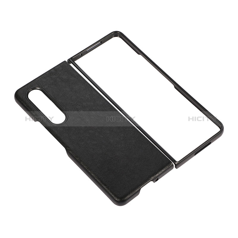 Luxury Leather Matte Finish and Plastic Back Cover Case R06 for Samsung Galaxy Z Fold4 5G