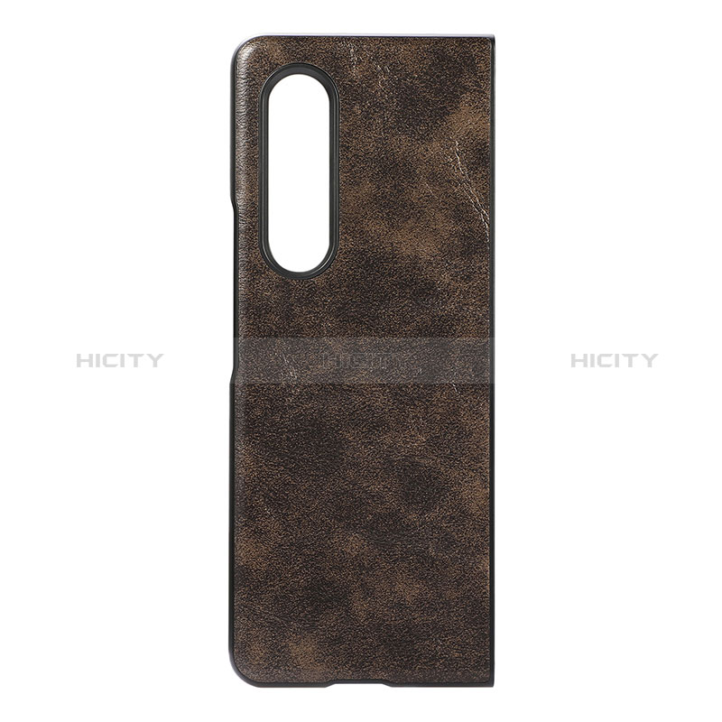 Luxury Leather Matte Finish and Plastic Back Cover Case R07 for Samsung Galaxy Z Fold4 5G