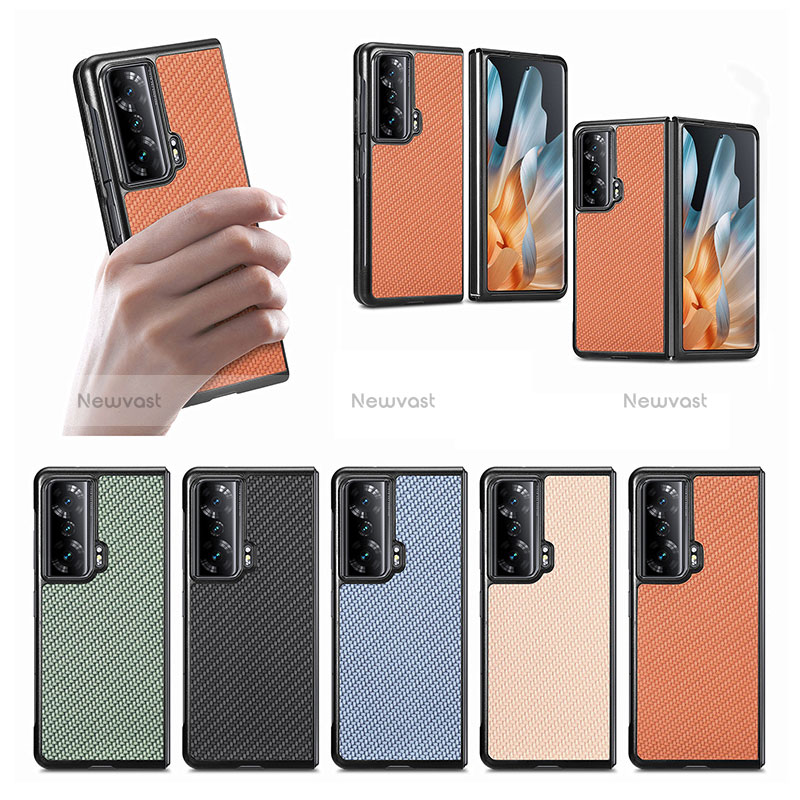 Luxury Leather Matte Finish and Plastic Back Cover Case S01D for Huawei Honor Magic Vs 5G