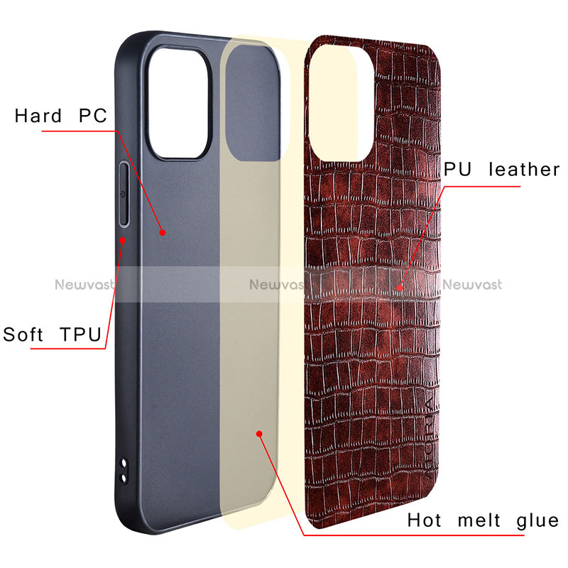 Luxury Leather Matte Finish and Plastic Back Cover Case S02 for Sony Xperia 1 IV SO-51C