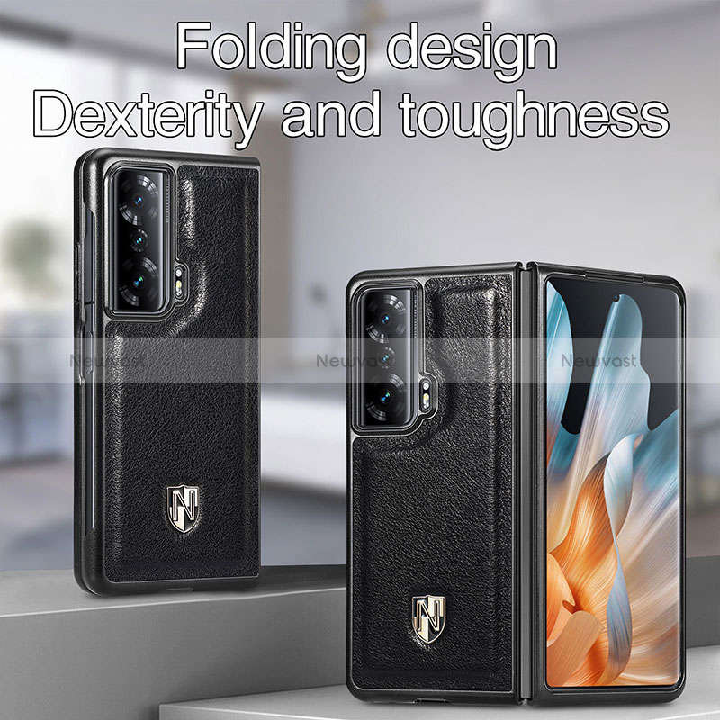 Luxury Leather Matte Finish and Plastic Back Cover Case S04D for Huawei Honor Magic Vs 5G