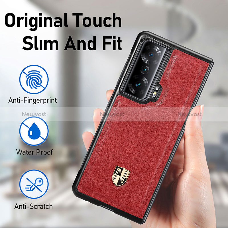 Luxury Leather Matte Finish and Plastic Back Cover Case S04D for Huawei Honor Magic Vs 5G