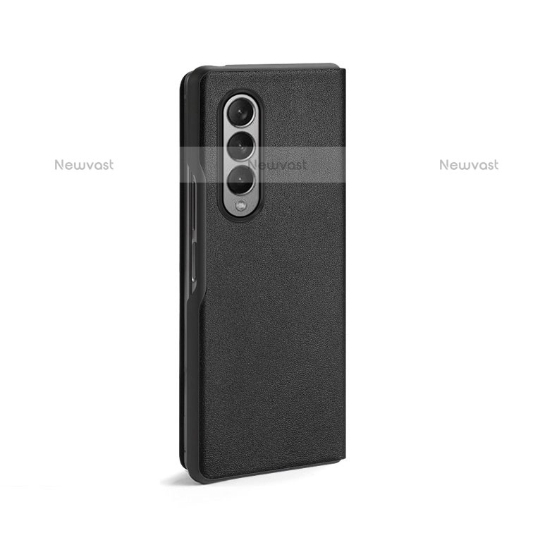 Luxury Leather Matte Finish and Plastic Back Cover Case S08 for Samsung Galaxy Z Fold3 5G