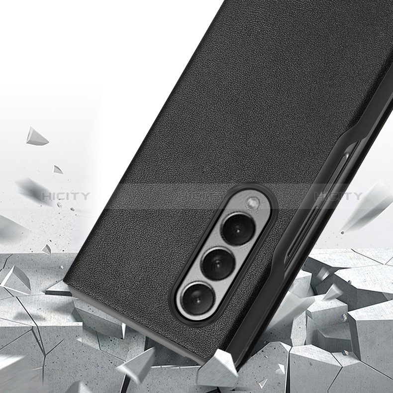 Luxury Leather Matte Finish and Plastic Back Cover Case S08 for Samsung Galaxy Z Fold4 5G