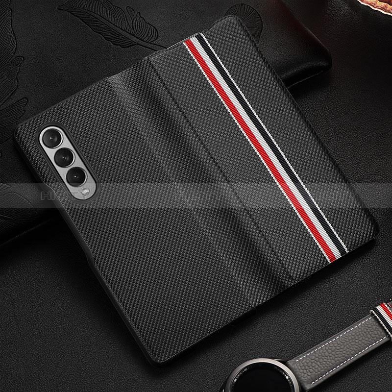 Luxury Leather Matte Finish and Plastic Back Cover Case S09 for Samsung Galaxy Z Fold4 5G