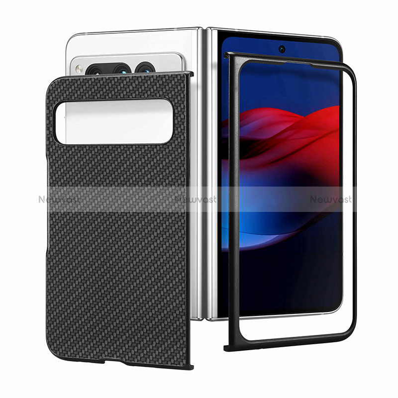 Luxury Leather Matte Finish and Plastic Back Cover Case SD1 for Google Pixel Fold 5G