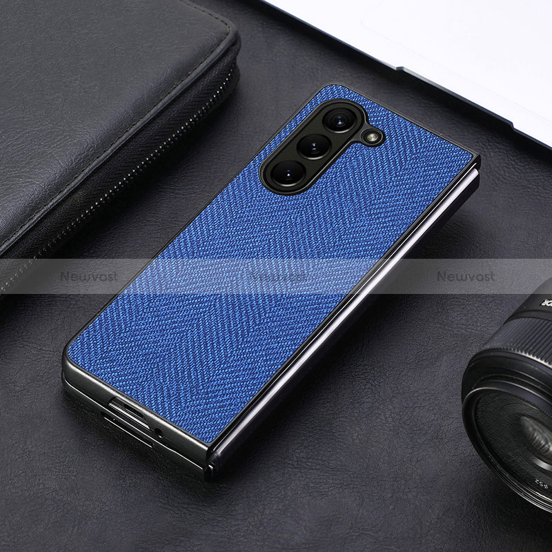 Luxury Leather Matte Finish and Plastic Back Cover Case SD10 for Samsung Galaxy Z Fold5 5G